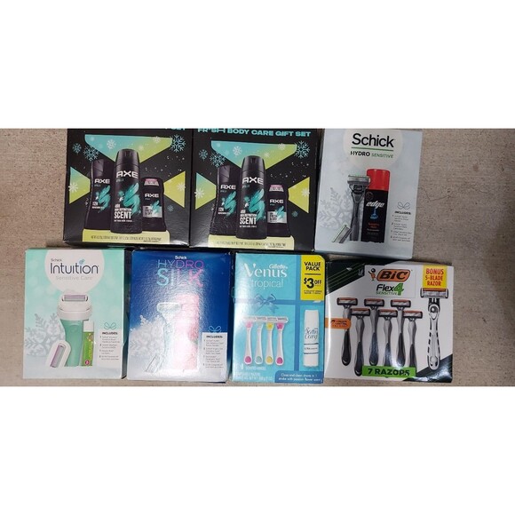 Venus Schick Axe Bic Razor Shaving holiday gift bundle 7 packs NEW - Picture 1 of 5